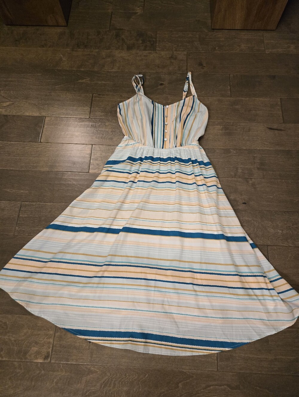 Size Medium Lauren Conrad Striped Summer Spaghetti Strap Dress, Like New